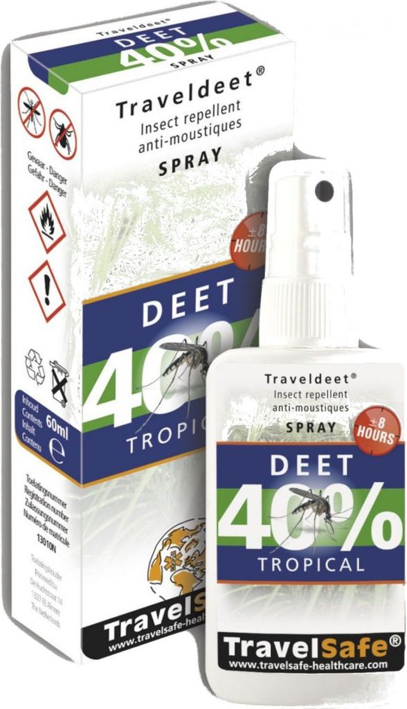TravelSafe TravelDEET Spray 40%, 60 ml.