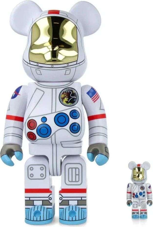 400% & 100% Bearbrick Sæt - Apollo 17 Astronaut (NASA)
