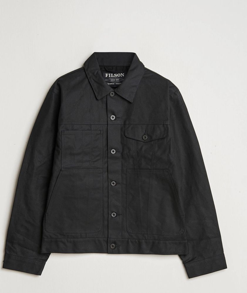 filson short lined tin cloth cruiser black