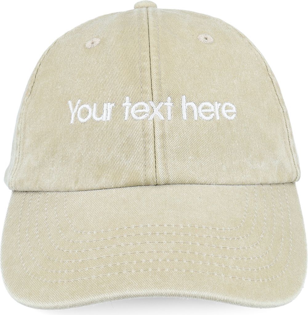 washed stone dad cap with embroidery
