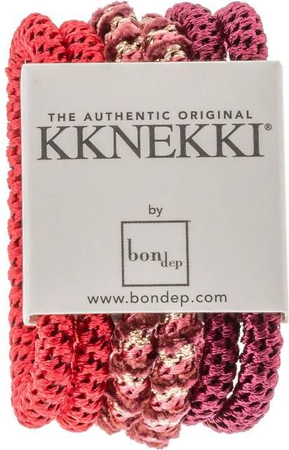 Bon Dep Kknekki Hårelastikker Slim 6-pak Bordeaux/Rosa/Fuchsia