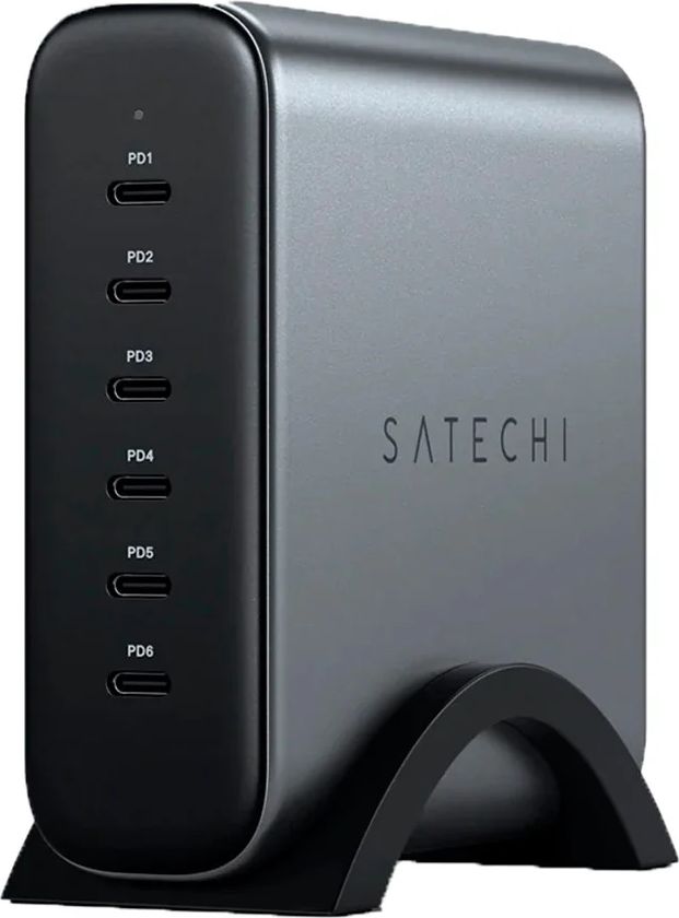 Satechi 200w Usb-c 6-port Gan Charger Grå