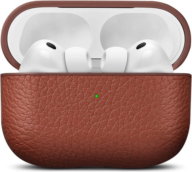 woolnut apple airpods pro (3. gen.) ægte læder cover - brun
