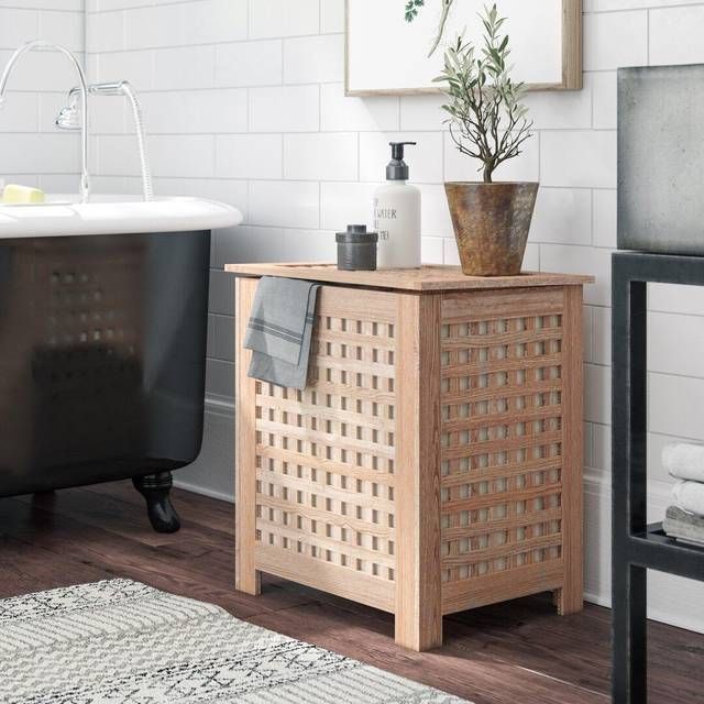 Relaxdays Tvättkorg I Valnöt Med Lock 70 L