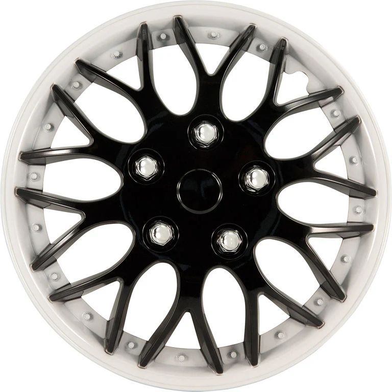 Hjulkapsler, 4stk, Missouri, 15-tommer, Sort/Hvid rim