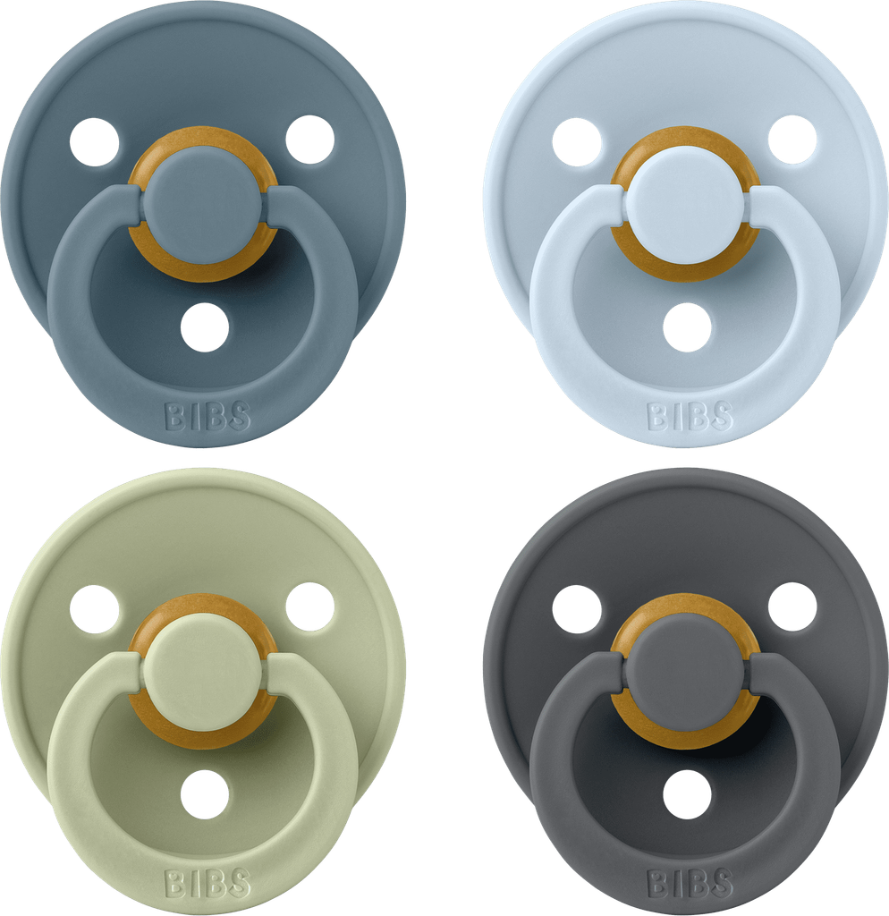 bibs - sutter colour rund 4 pack - petrol/sage/baby blue/iron - str. 2