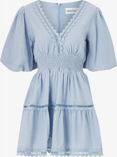 Malina Elvira V-Neck Mini Dress - Blue - XL