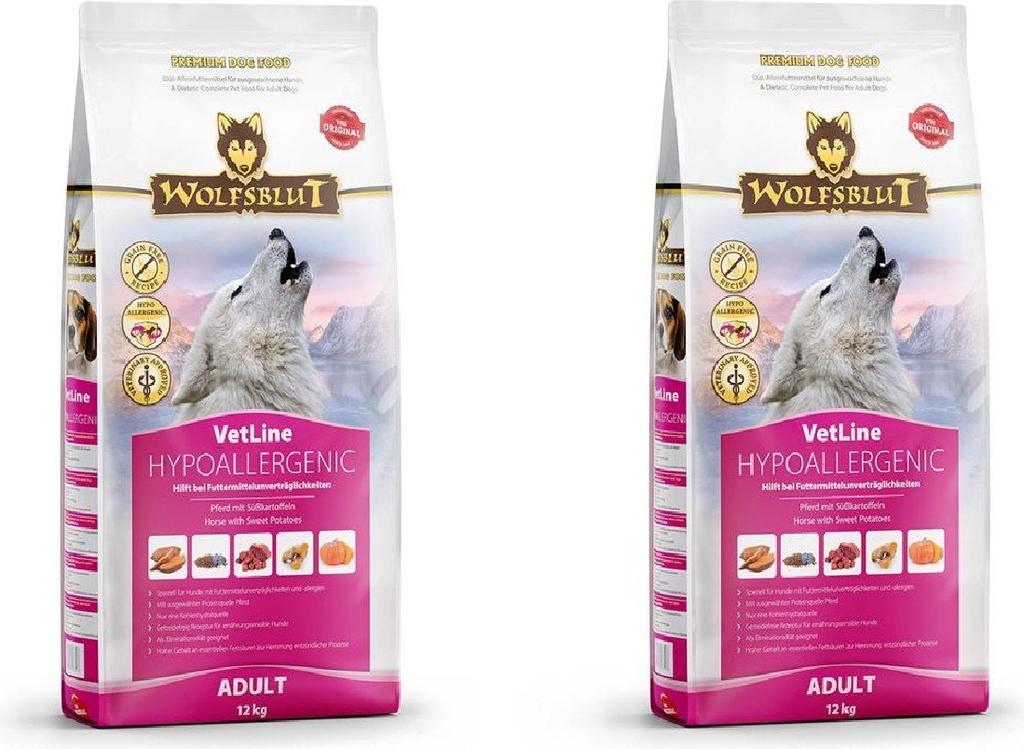 Wolfsblut 2x Hundefoder Hypoallergenic 12 Kg