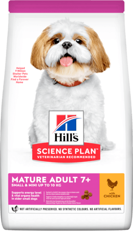 hill's science plan small & mini mature adult 7+ kylling 6 kg | tørfoder til små ældre hunde
