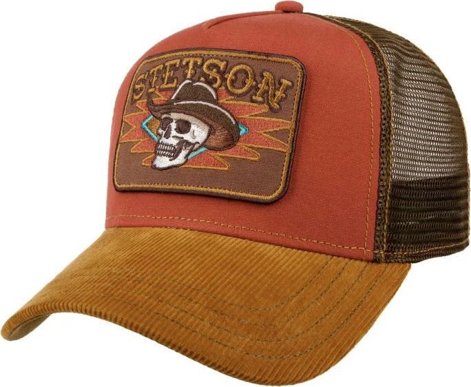 Stetson Cowboy Skull Trucker Cap Cognac