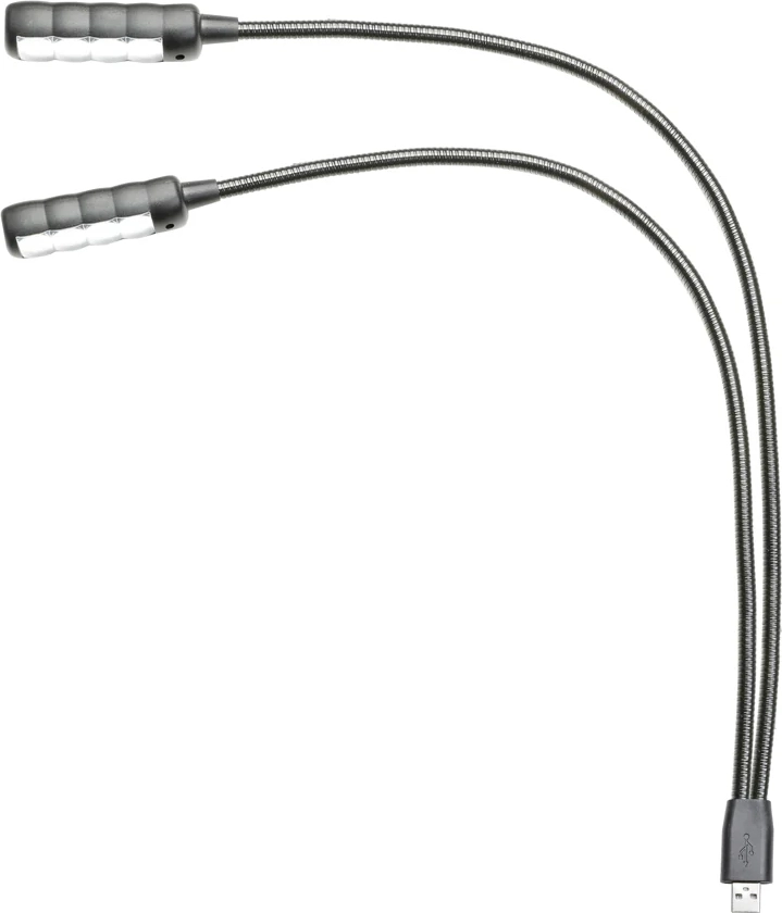 Adam Hall LED Dual Gooseneck Lamp With USB Connector SLED 2 ULTRA USB