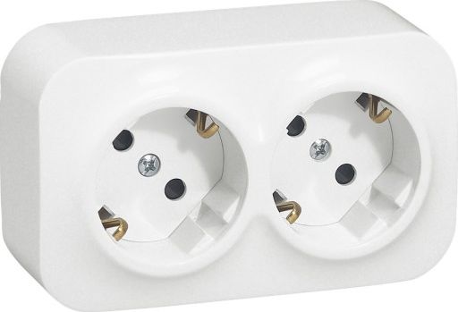 legrand forix dobbelt stikkontakt for påbygning med schuko