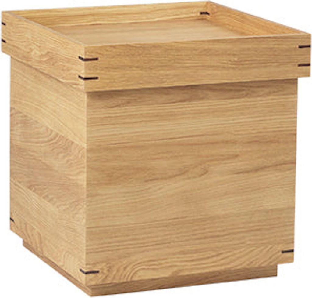 japanese bakkebord 44x44 cm, dark oak, small