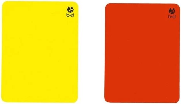 Referee disciplinary card original size 12 x 9 cm
