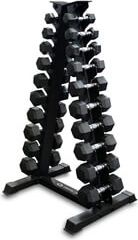 Hex Håndvægtsæt med stativ, 10-par: 2 - 12.5 kg, JTC Power