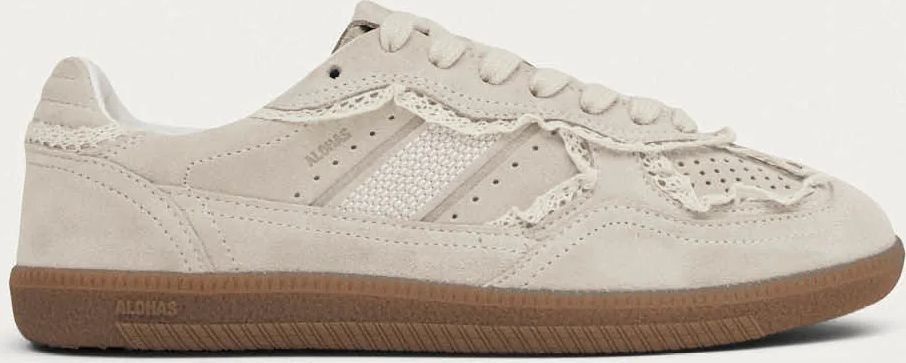 tb.490 crochet cream leather sneakers