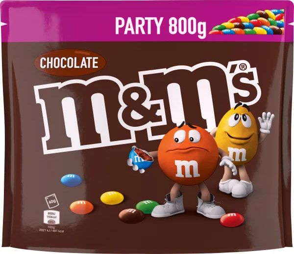 m&m's party chokolade, 800 g