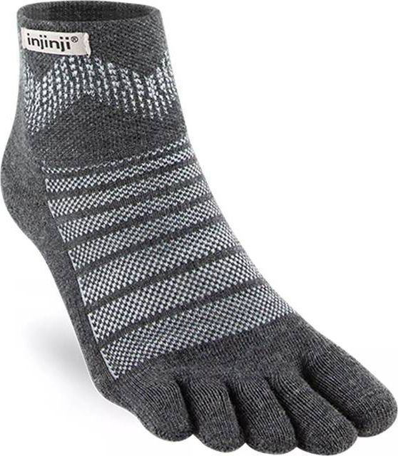 injinji Men's Outdoor Midweight Mini-Crew Wool, XL, Slate