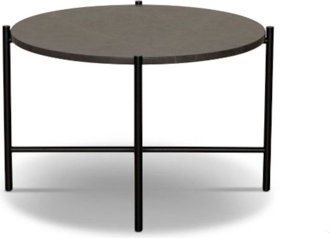 handvärk round coffee table 60 dark grey marble