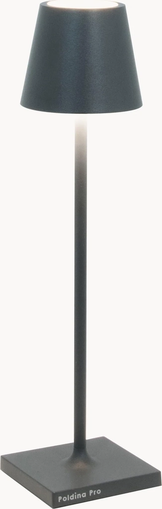 Zafferano Poldina Mikro Genopladelig Lampe IP65 Mørkegrå Bordlampe