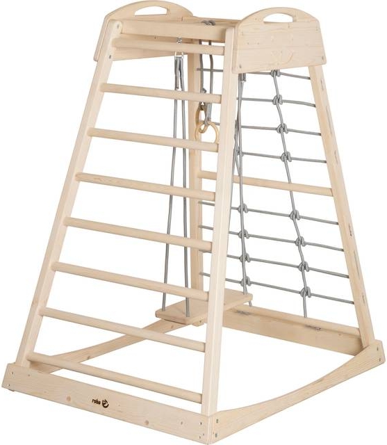 roba montessori indendørs legetårn med gynge, natural/grey