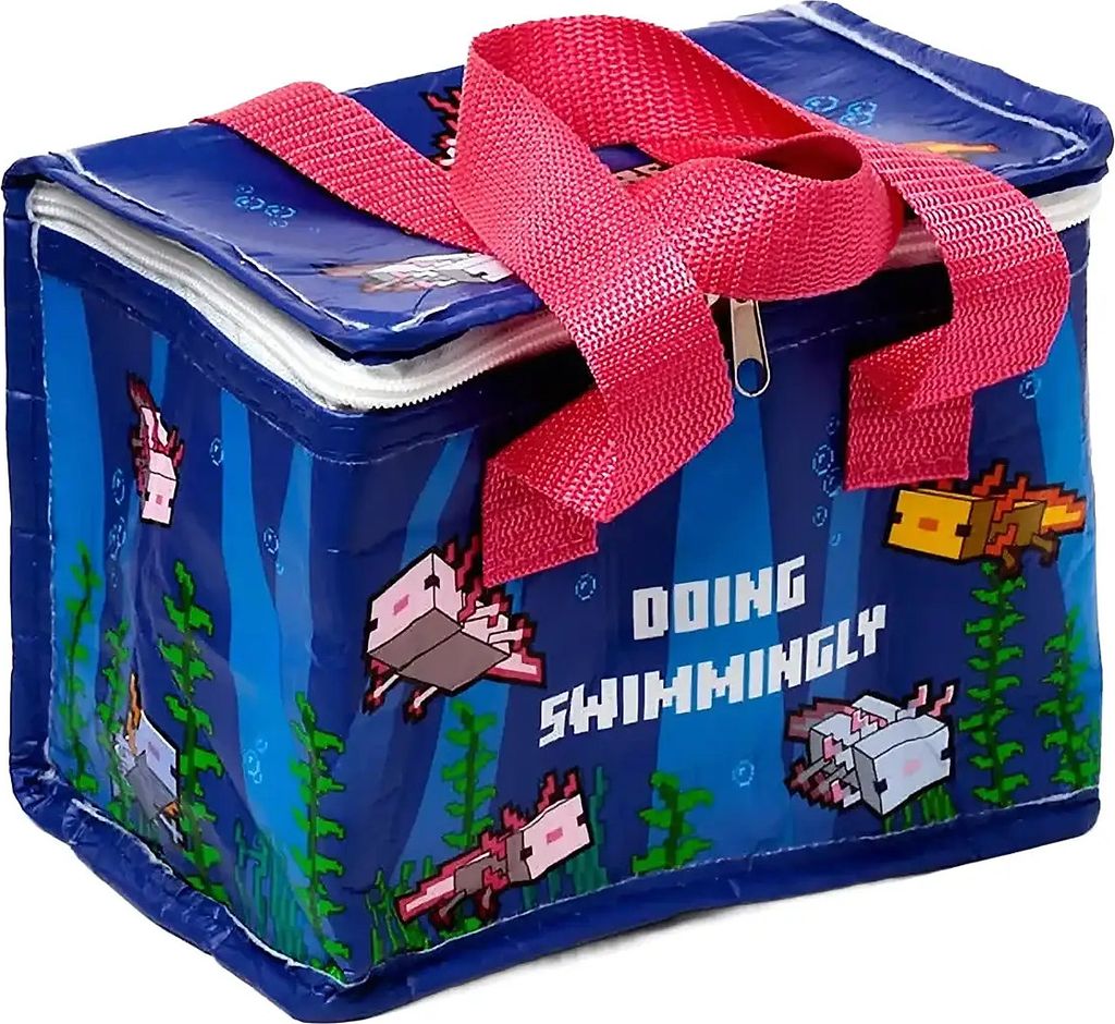 Puckator Rpet Cool Bag Lunch Bag Minecraft Axolotl - Blue - ONE SIZE