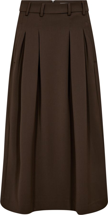 Co'Couture Anyacc Pleat Skirt Uld Plisseret Nederdel - Brun