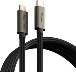 Ringke USB 3.2 Type-C-kabel PD240W - 1 m - sort