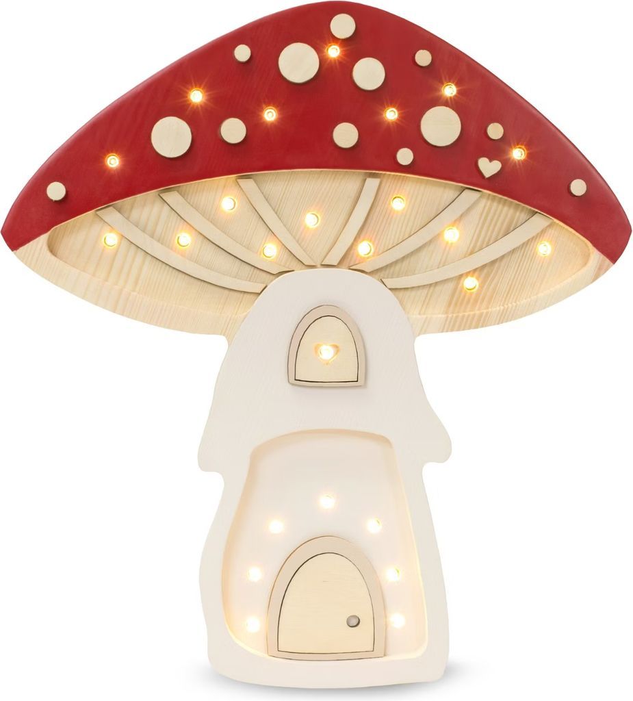 Little Lights Mushroom Lamp Red Natlampe