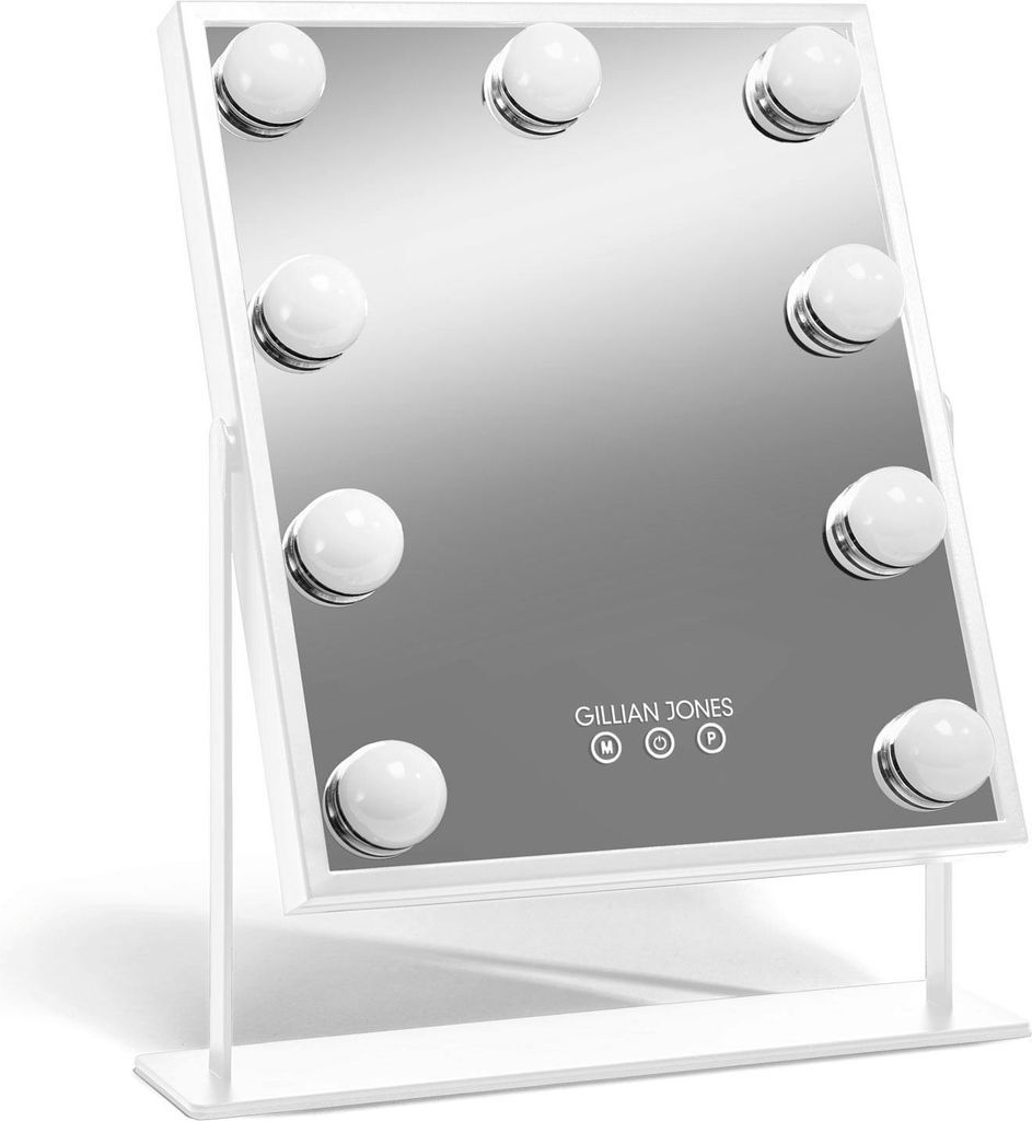 gillian jones makeup artist mirror with touch & 9 led bulbs - white 10264-90