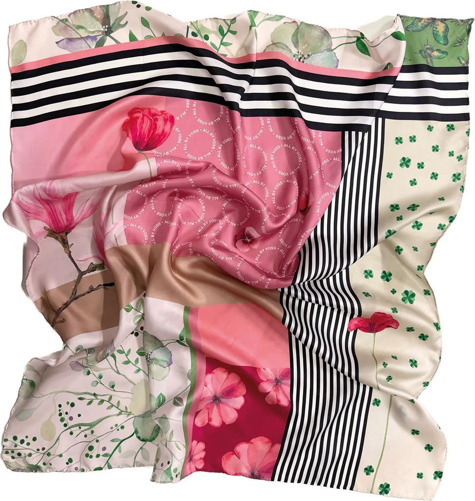 All By Voss Origins Square Silk Scarf - Burgundy