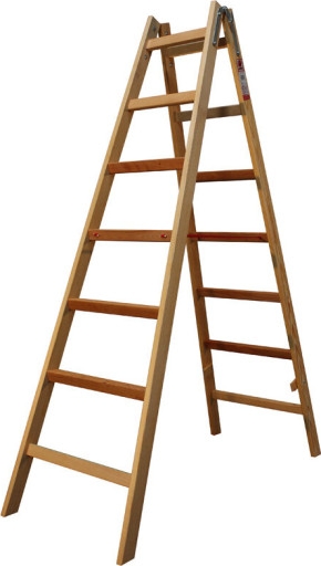Jumbo proff træ wienerstige 2x7trin - 188cm