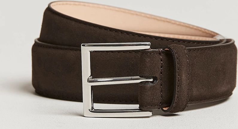 Crockett & Jones Belt 3,2 Dark Brown Suede