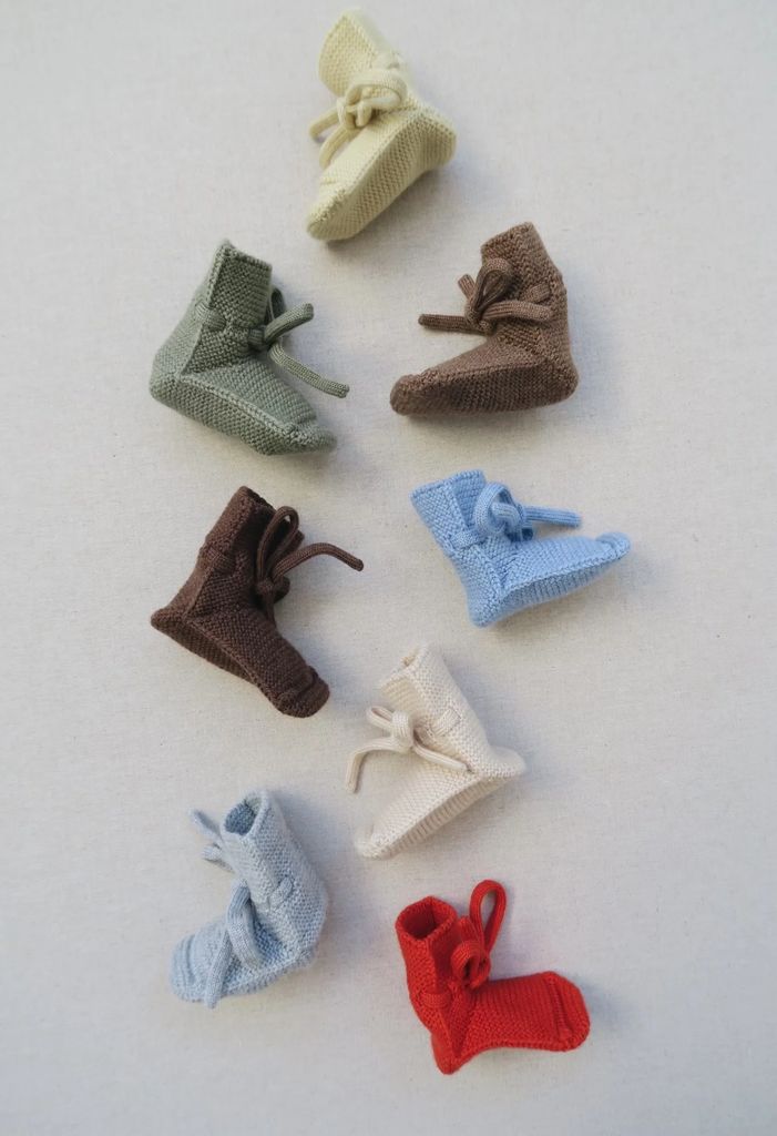 Hvid Wool Booties Off-White Dark Grey Melange - Mocha