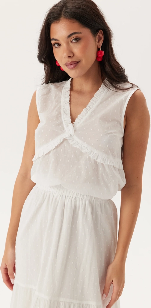 cotton dobby dot blouse