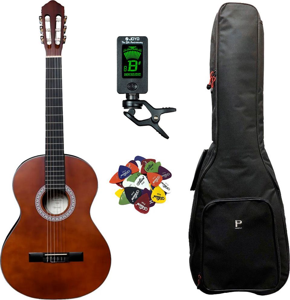 Santana Classical 18 Klassisk guitar 4/4 pakke - Matt Black