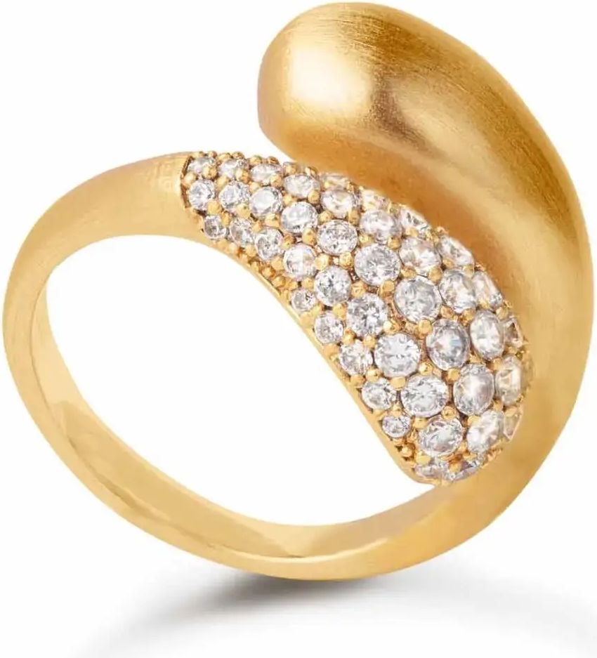 bybiehl - ocean flow duo sparkle ring - forgyldt sølv