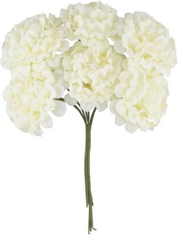 Kunstige Mini Hortensia Blomster Elfenbenshvid