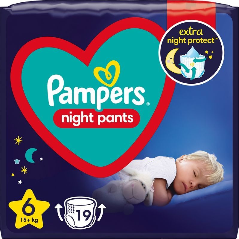 Pampers Natbukser str. 6 engangsnatbukser 15+ kg 19 stk
