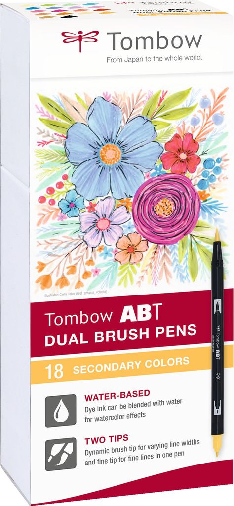 Tombow ABT Dual Brush Pen Secondary 18-pack
