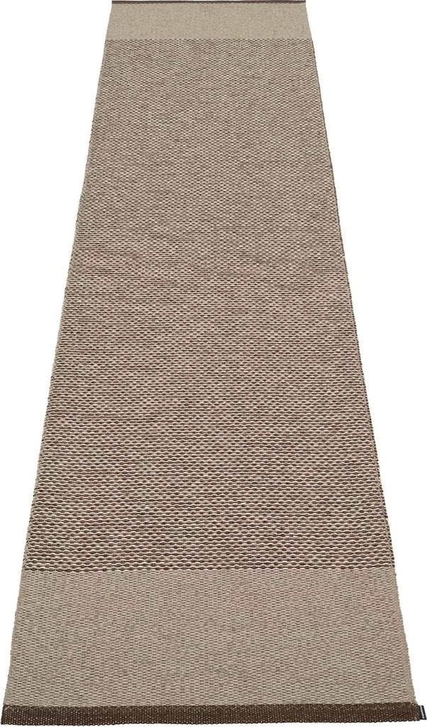 edit tæppe dark brown / dark linen / hør metallic, 85x260 cm