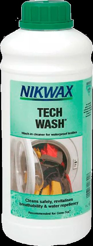 nikwax tech wash 1 l – vaskemiddel til overtøj og regntøj – ny form