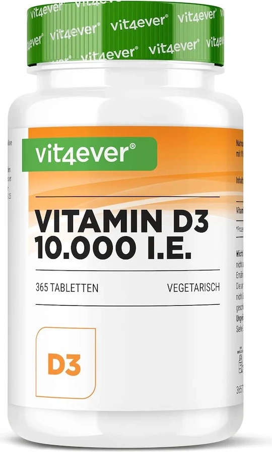 vitamin d3, depot, 10.000 ie, 365 tabletter, vit4ever