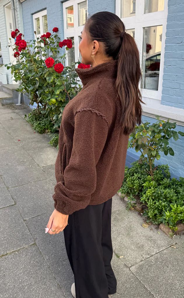 say ina copenhagen fleece jakke - fia - brown - fashionbystrand.dk