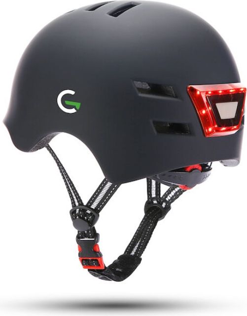 gorunner, cykelhjelm m/led, sort, 55-58 cm
