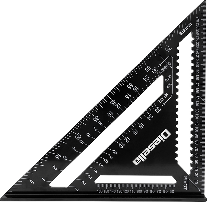 Hastighetsvinkel i aluminium 305x305 mm med svartoxiderad finish