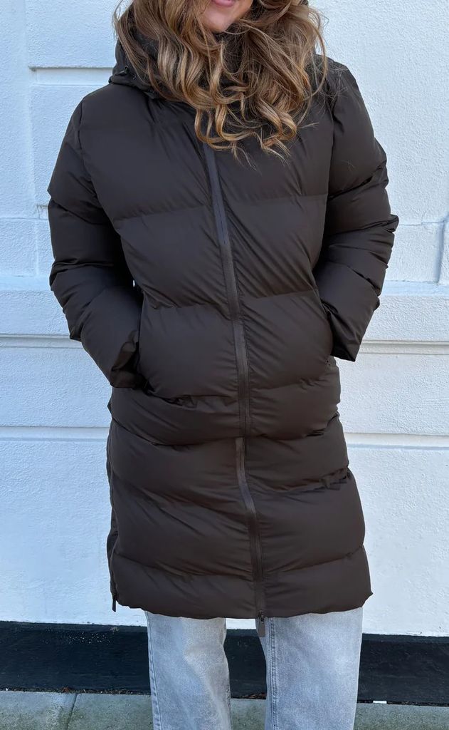 neo noir jakke - viviana puffer - dark brown