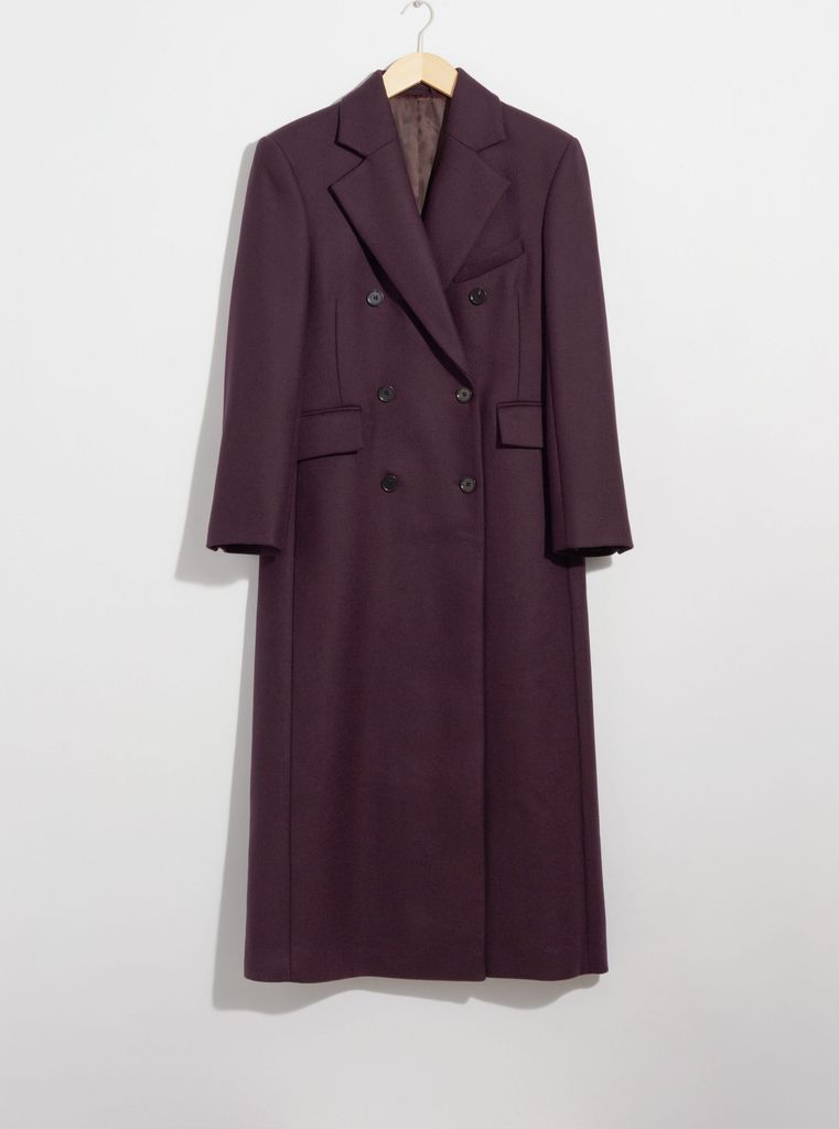 & Other Stories Long Wool Coat Purple