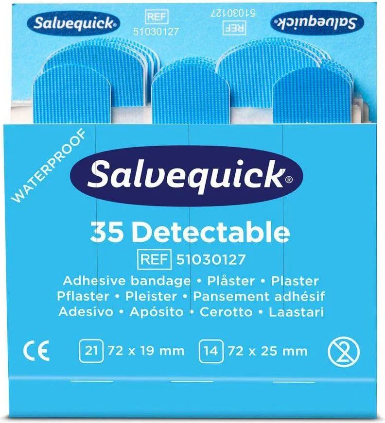 Cederroth Salvequick Fingertop refill plaster detektbar 6 pakker x 35 stk