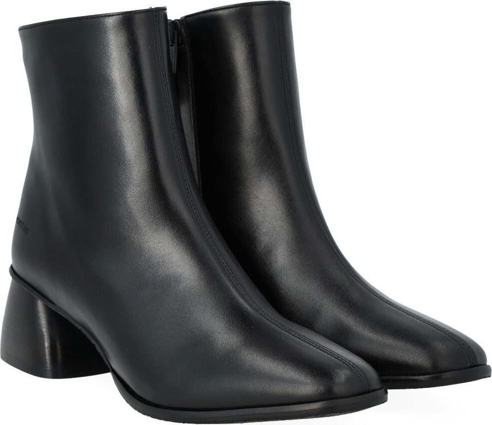 ANGULUS Støvlet med Skulpturel Sort Træhæl Kvinde 1604/001 Black/black Støvletter Str 36 - hos Magasin